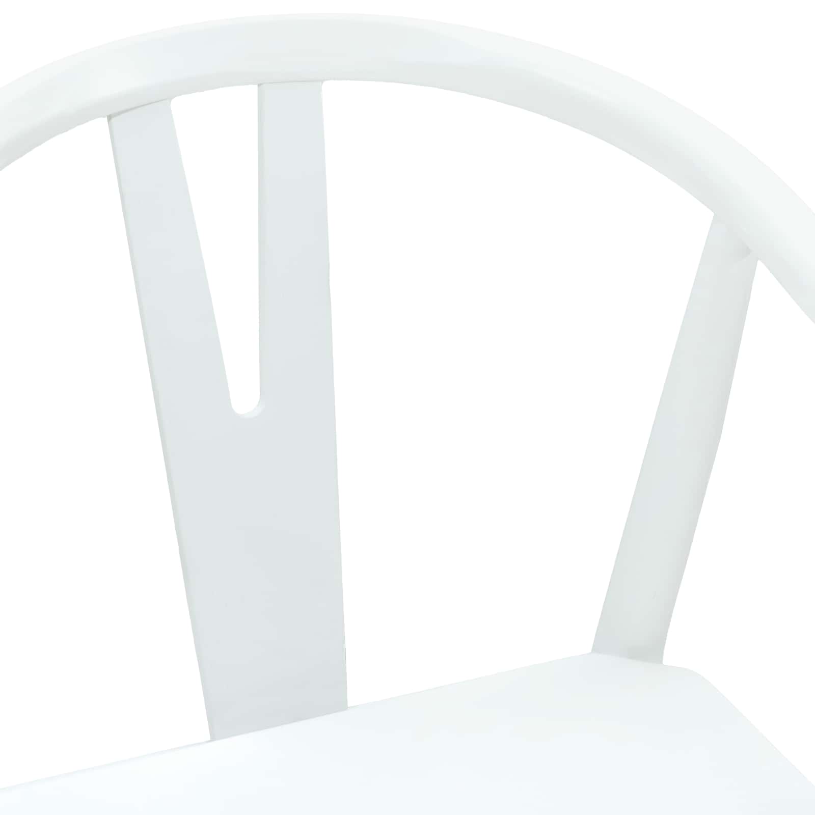 Dining Chair 2 pcs White and White Solid Rubber Wood