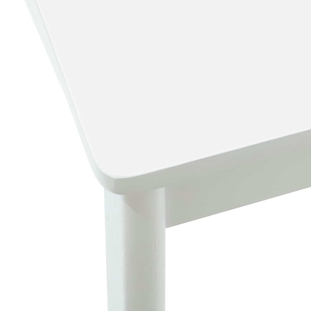 Dining Chair 2 pcs White and White Solid Rubber Wood
