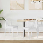 Dining Chair 2 pcs White and White Solid Rubber Wood