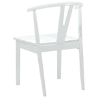Dining Chair 2 pcs White and White Solid Rubber Wood