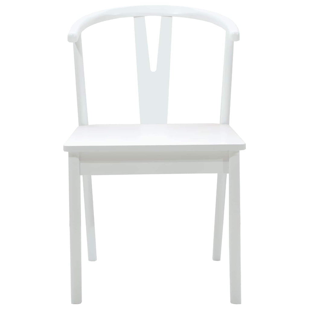 Dining Chair 2 pcs White and White Solid Rubber Wood