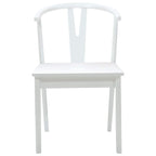 Dining Chair 2 pcs White and White Solid Rubber Wood