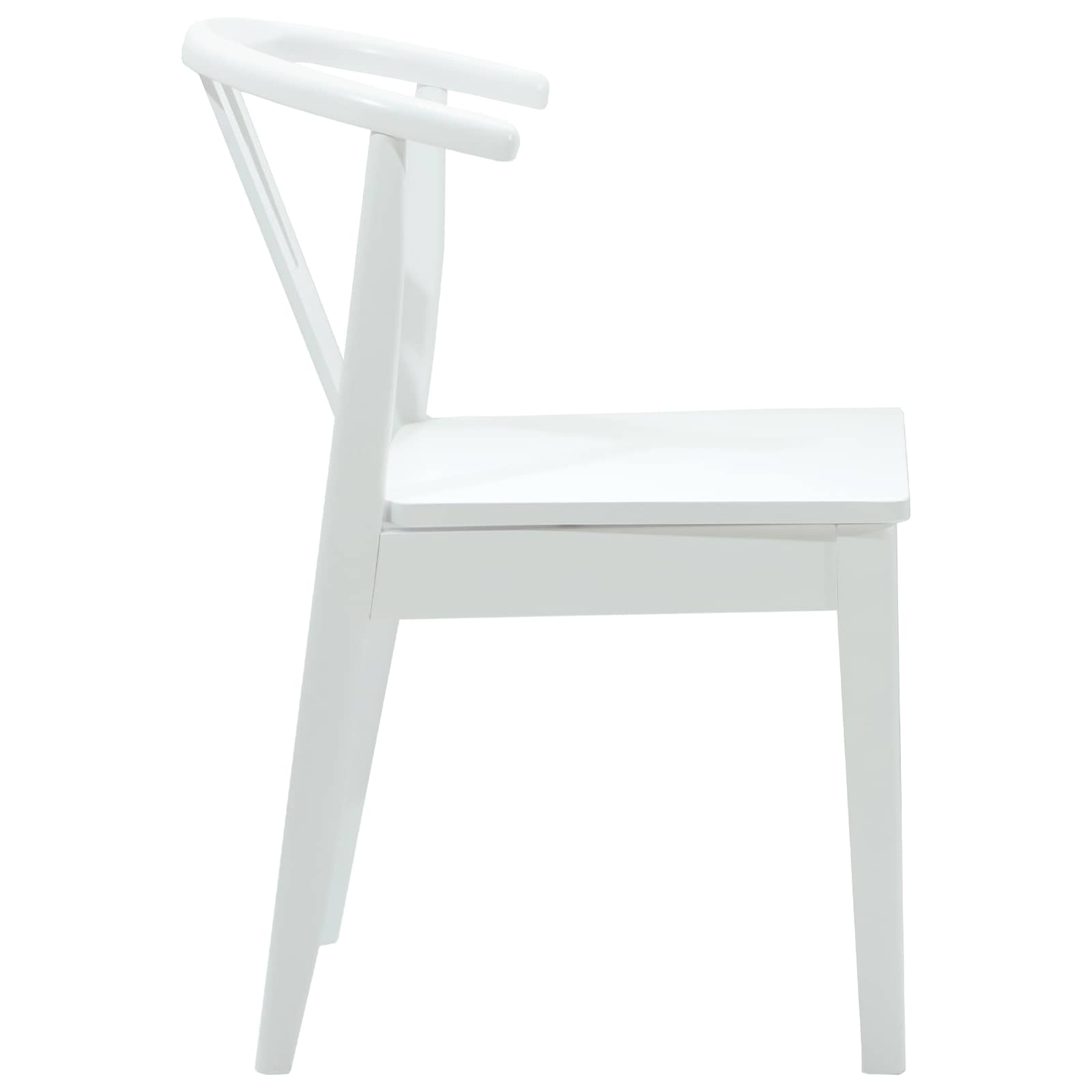 Dining Chair 2 pcs White and White Solid Rubber Wood