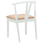 Dining Chair 2 pcs White and Brown Solid Rubber Wood
