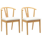 Dining Chair 2 pcs Natural and Light Solid Rubber Wood