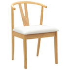 Dining Chair 2 pcs Natural and Light Solid Rubber Wood