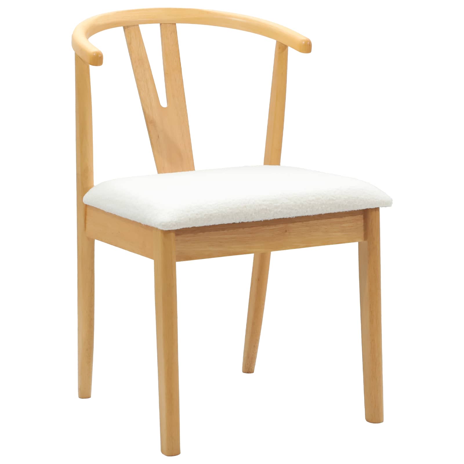 Dining Chair 2 pcs Natural and Light Solid Rubber Wood