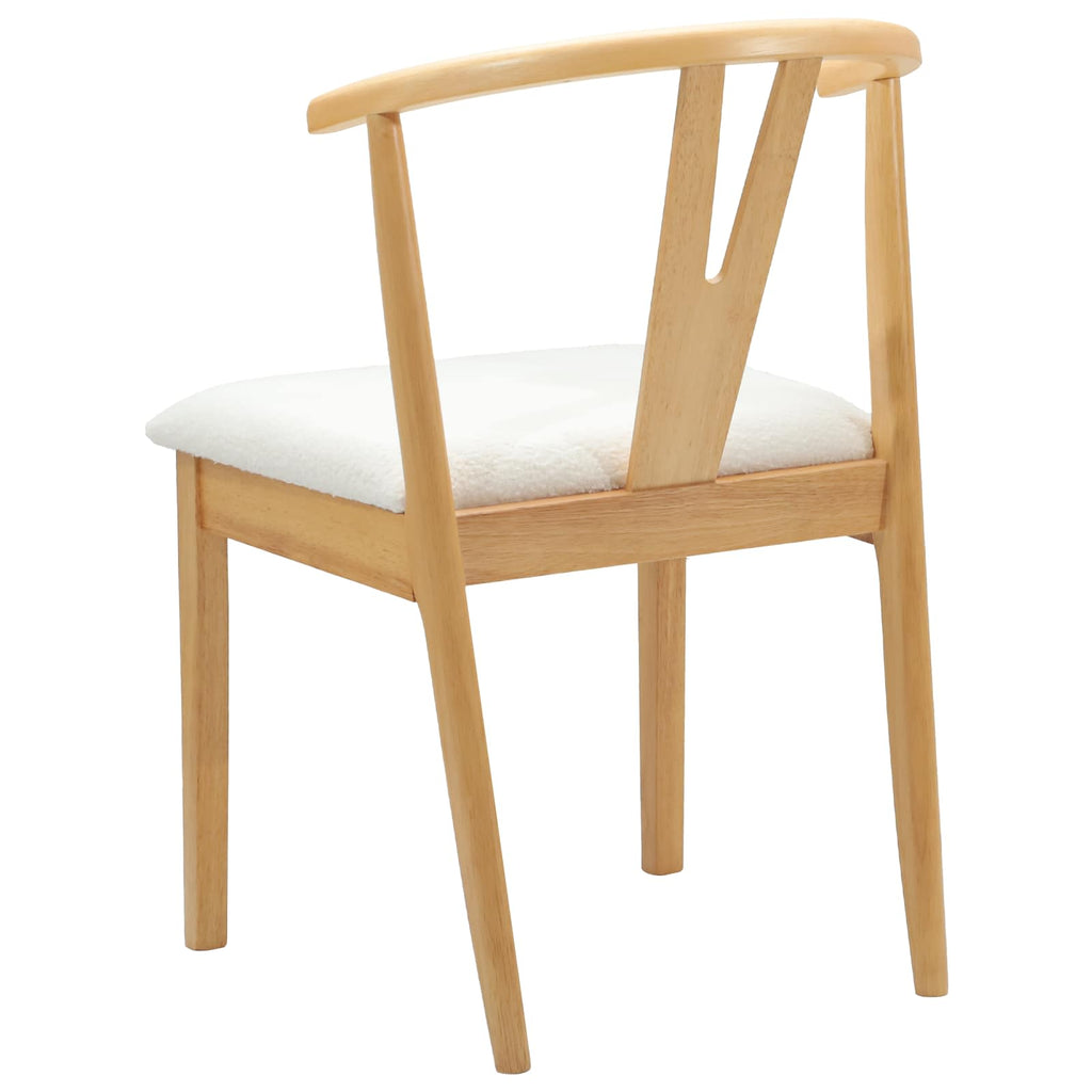 Dining Chair 2 pcs Natural and Light Solid Rubber Wood