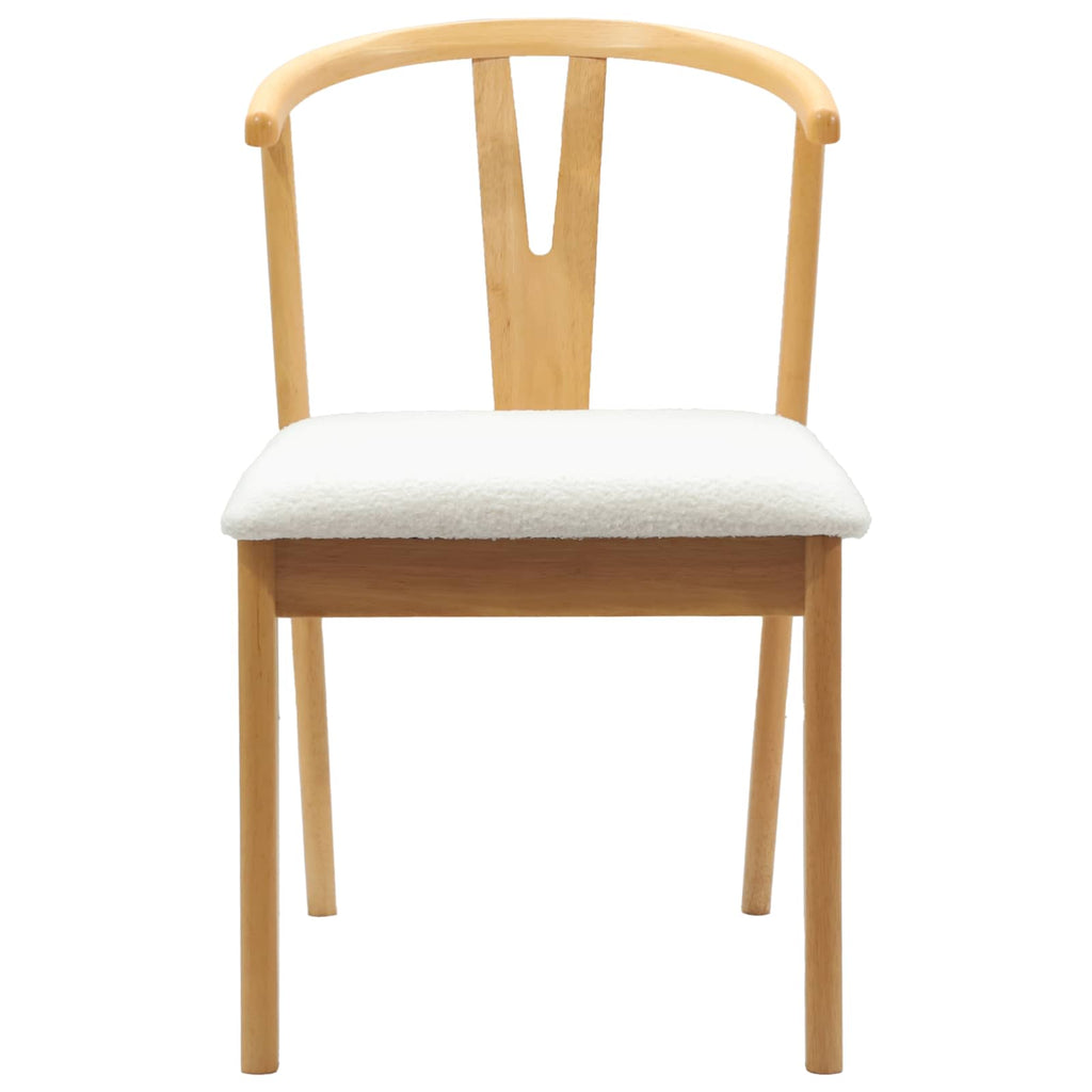 Dining Chair 2 pcs Natural and Light Solid Rubber Wood