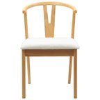 Dining Chair 2 pcs Natural and Light Solid Rubber Wood