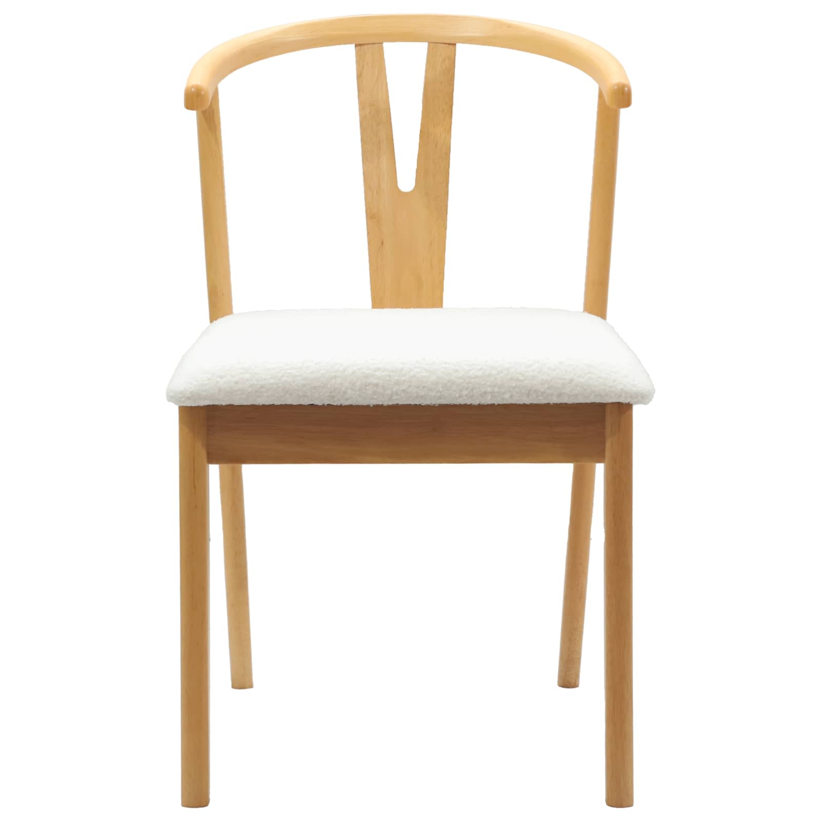 Dining Chair 2 pcs Natural and Light Solid Rubber Wood