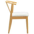 Dining Chair 2 pcs Natural and Light Solid Rubber Wood