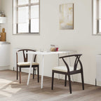 Dining Chair 2 pcs Light Brown and Light Solid Rubber Wood