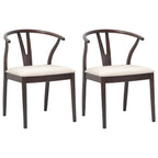 Dining Chair 2 pcs Light Brown and Light Solid Rubber Wood