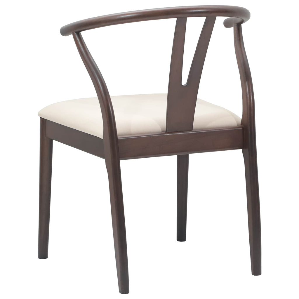 Dining Chair 2 pcs Light Brown and Light Solid Rubber Wood