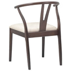 Dining Chair 2 pcs Light Brown and Light Solid Rubber Wood