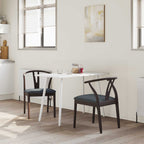 Dining Chair 2 pcs Light Brown and Black Solid Rubber Wood