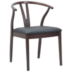 Dining Chair 2 pcs Light Brown and Black Solid Rubber Wood