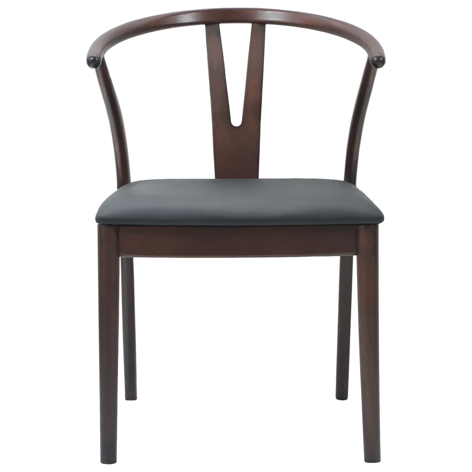Dining Chair 2 pcs Light Brown and Black Solid Rubber Wood
