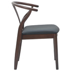 Dining Chair 2 pcs Light Brown and Black Solid Rubber Wood