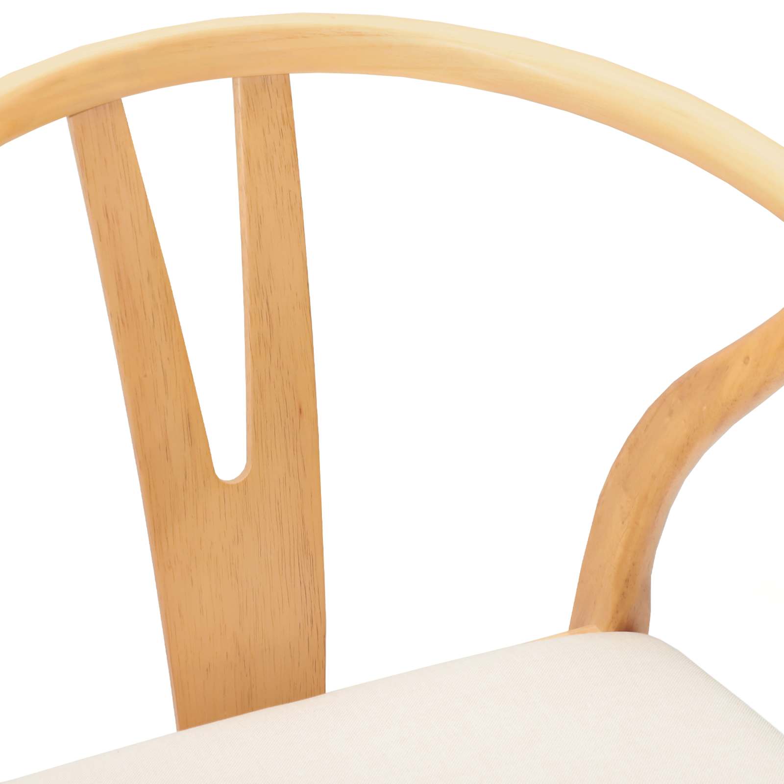 Dining Chair 2 pcs Natural and Light Solid Rubber Wood