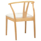 Dining Chair 2 pcs Natural and Light Solid Rubber Wood