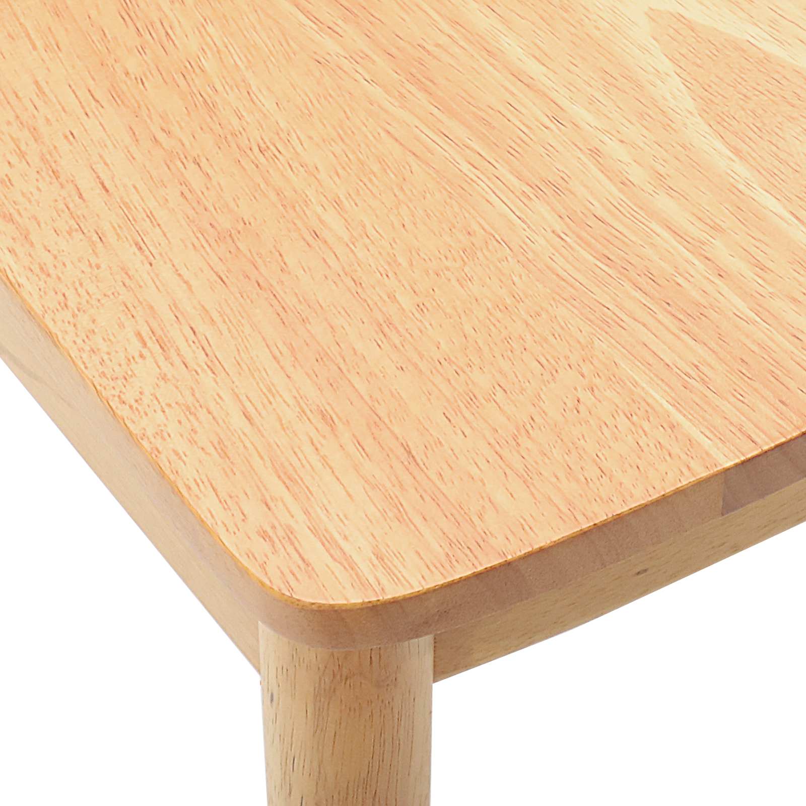 Dining Chair 2 pcs Natural Solid Rubber Wood