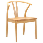 Dining Chair 2 pcs Natural Solid Rubber Wood