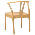 Dining Chair 2 pcs Natural Solid Rubber Wood
