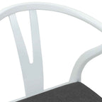 Dining Chair 2 pcs White and Grey Solid Rubber Wood