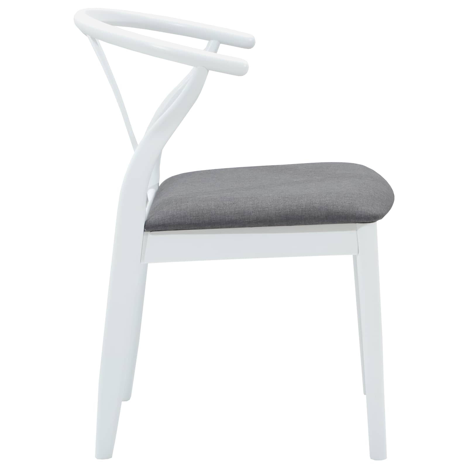Dining Chair 2 pcs White and Grey Solid Rubber Wood