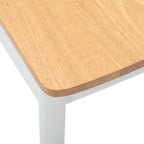 Dining Chair 2 pcs White and Natural Solid Rubber Wood