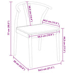 Dining Chair 2 pcs White and Natural Solid Rubber Wood