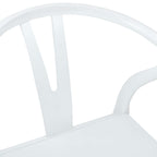 Dining Chair 2 pcs White and White Solid Rubber Wood