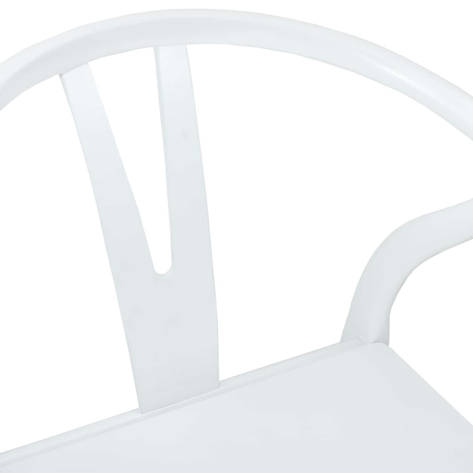 Dining Chair 2 pcs White and White Solid Rubber Wood