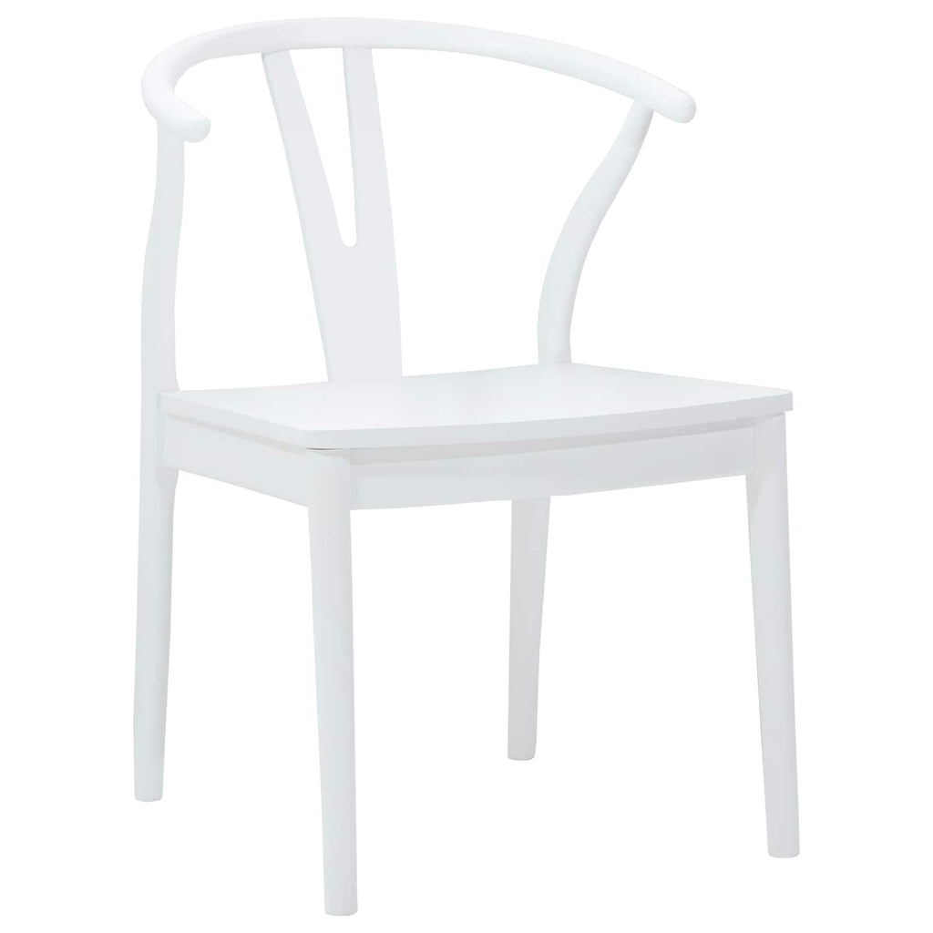 Dining Chair 2 pcs White and White Solid Rubber Wood