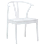 Dining Chair 2 pcs White and White Solid Rubber Wood