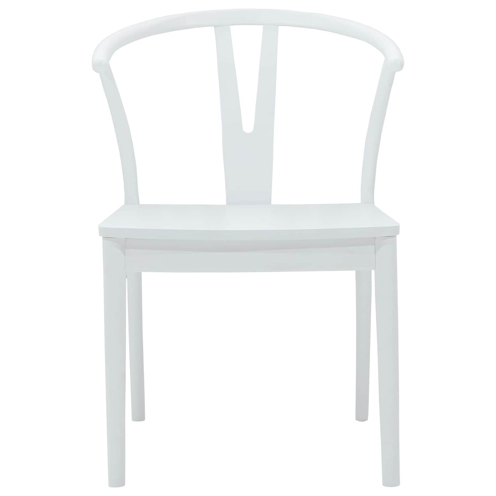 Dining Chair 2 pcs White and White Solid Rubber Wood
