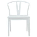 Dining Chair 2 pcs White and White Solid Rubber Wood