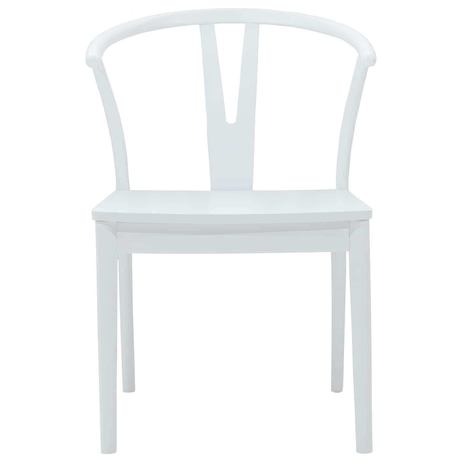 Dining Chair 2 pcs White and White Solid Rubber Wood