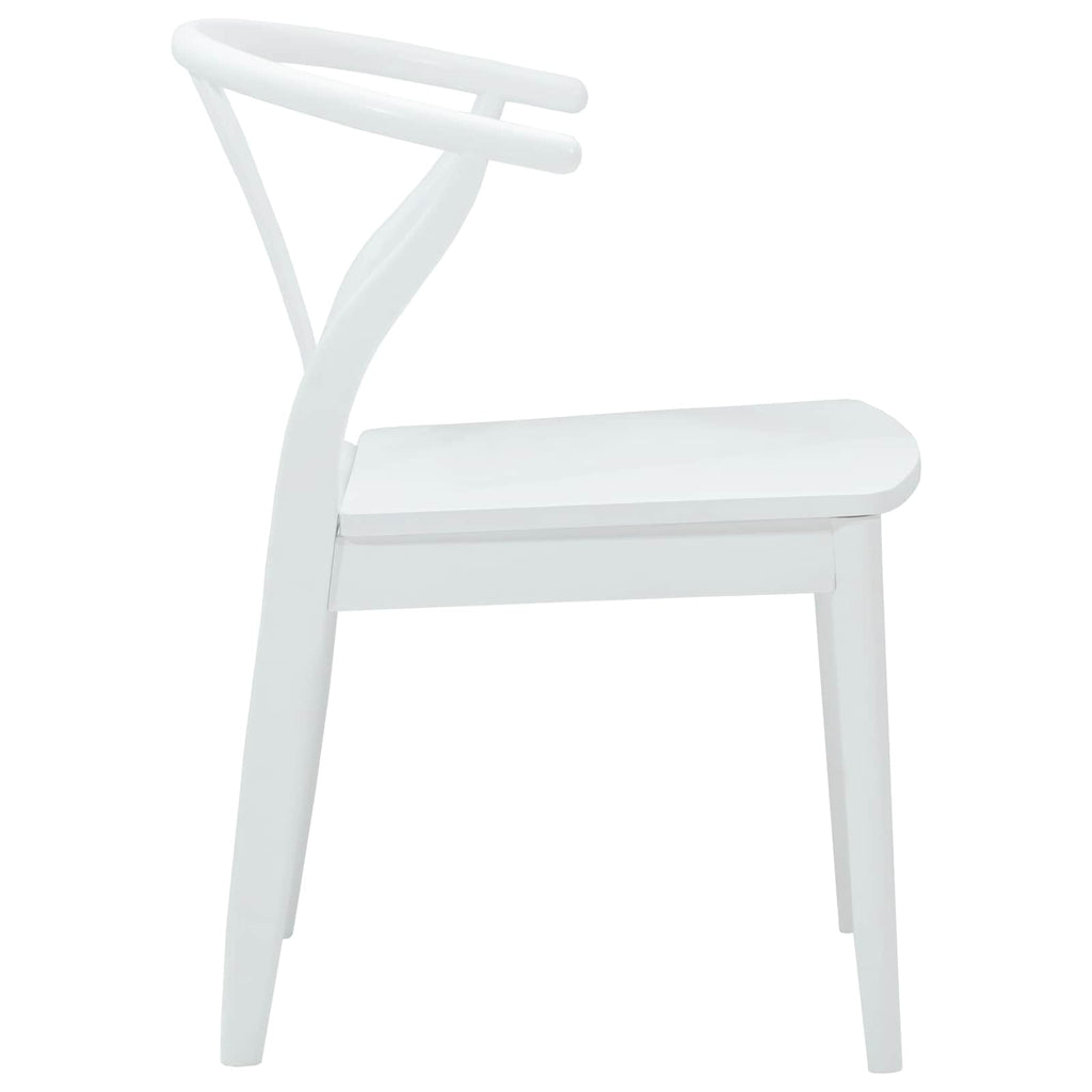 Dining Chair 2 pcs White and White Solid Rubber Wood