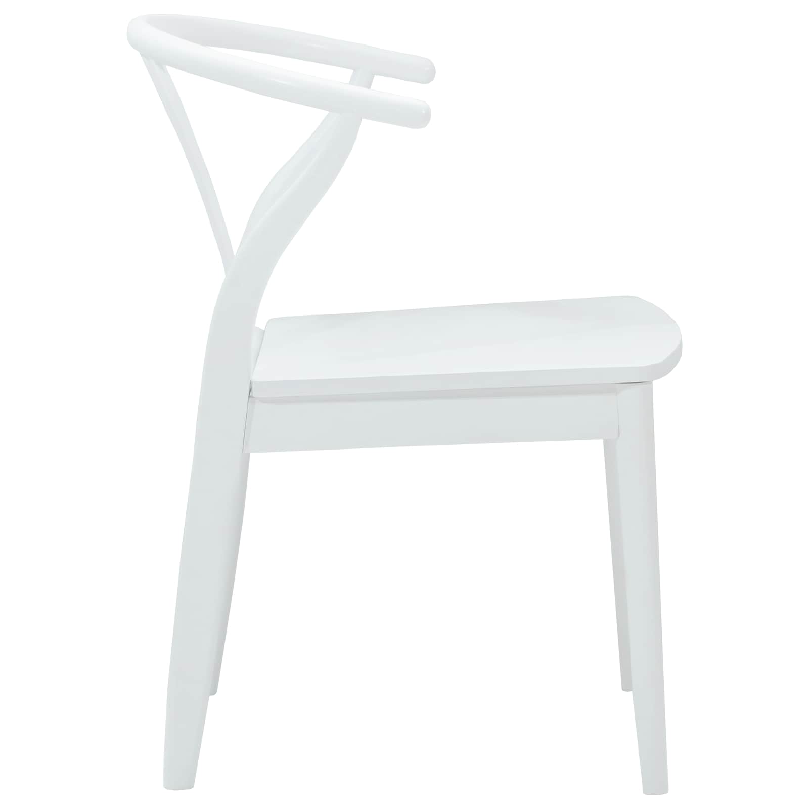 Dining Chair 2 pcs White and White Solid Rubber Wood
