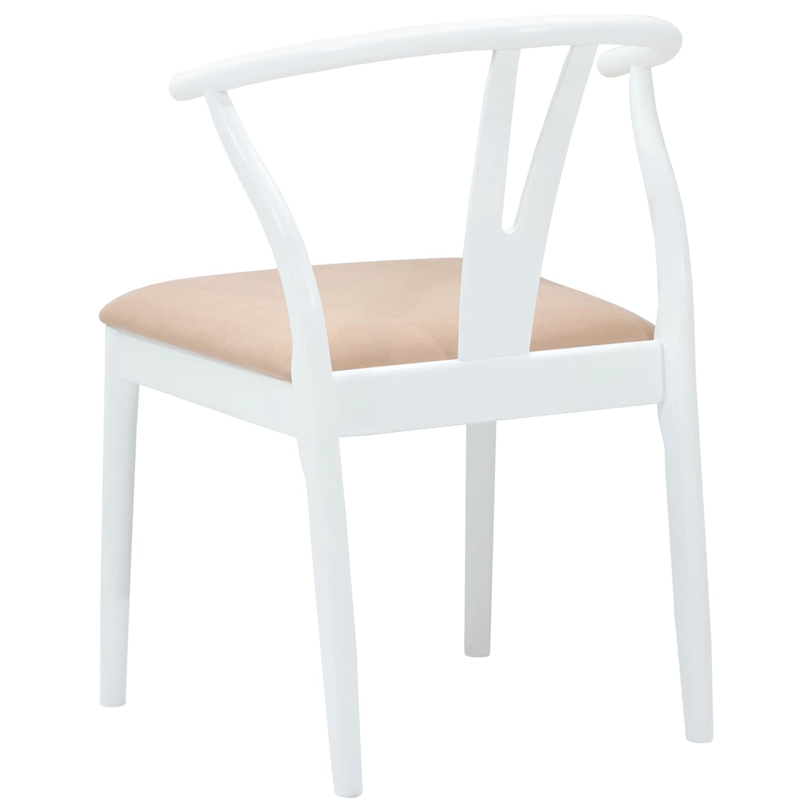 Dining Chair 2 pcs White and Brown Solid Rubber Wood