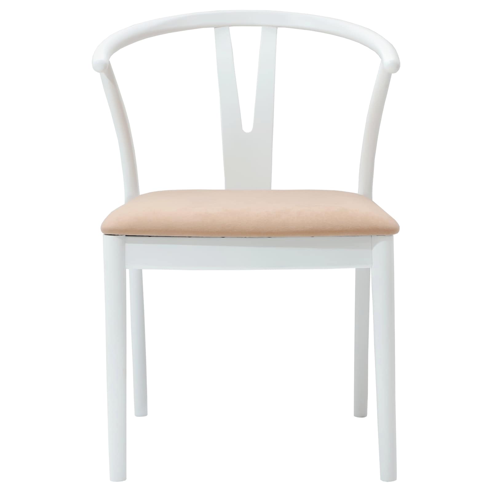 Dining Chair 2 pcs White and Brown Solid Rubber Wood