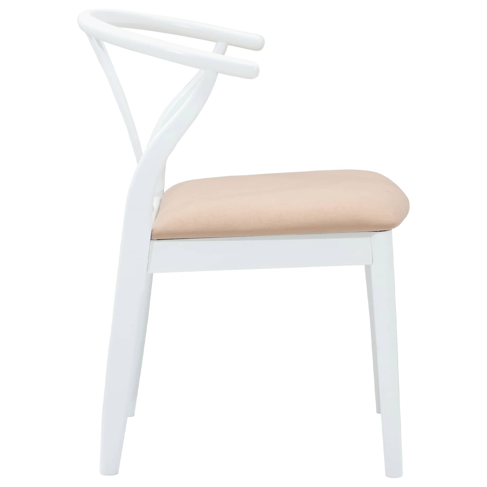 Dining Chair 2 pcs White and Brown Solid Rubber Wood