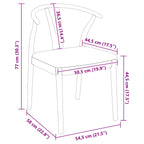 Dining Chair 2 pcs White and Brown Solid Rubber Wood