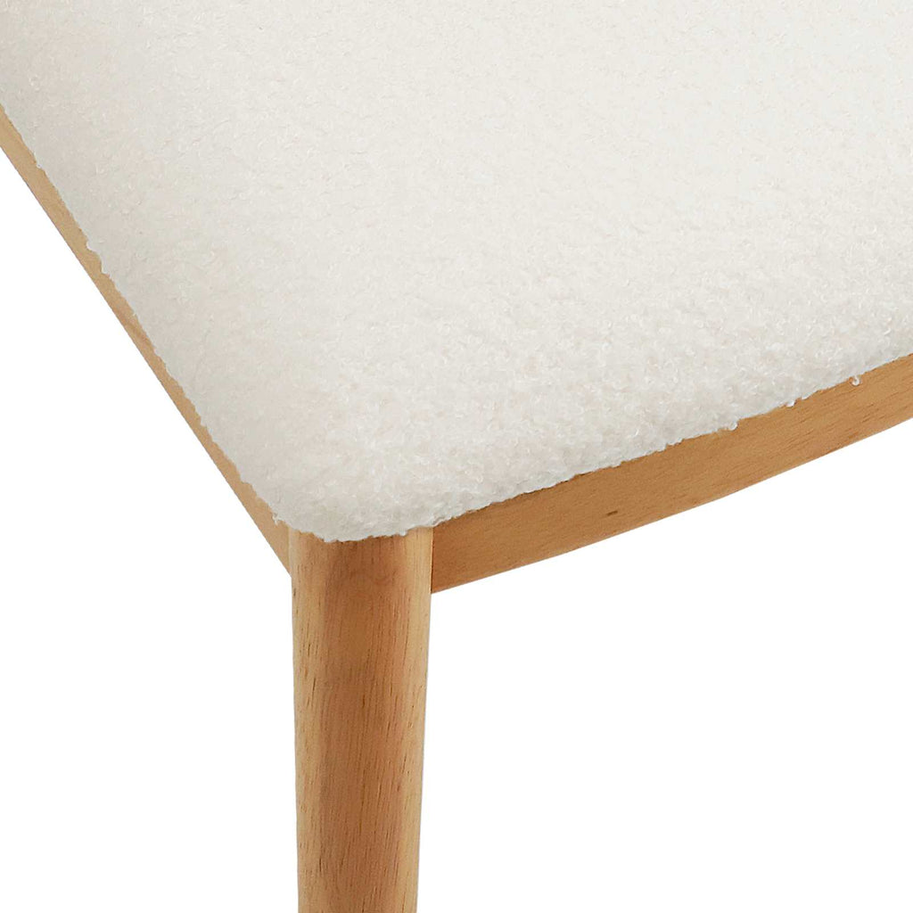 Dining Chair 2 pcs Natural and Light Solid Rubber Wood