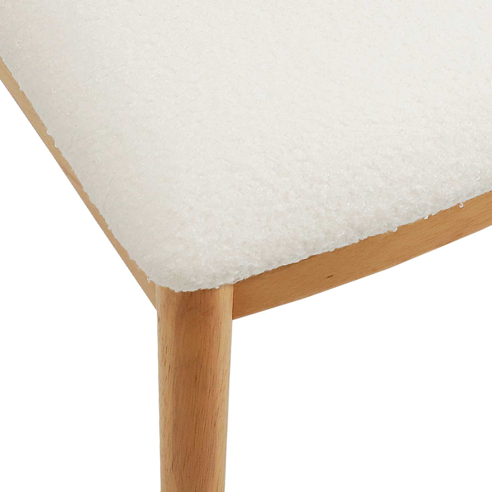 Dining Chair 2 pcs Natural and Light Solid Rubber Wood