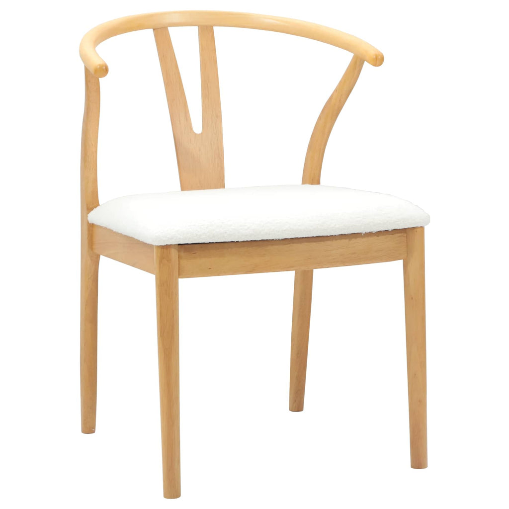 Dining Chair 2 pcs Natural and Light Solid Rubber Wood