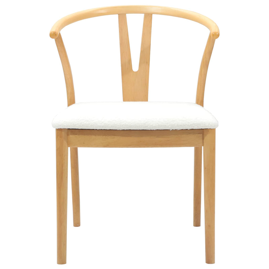 Dining Chair 2 pcs Natural and Light Solid Rubber Wood